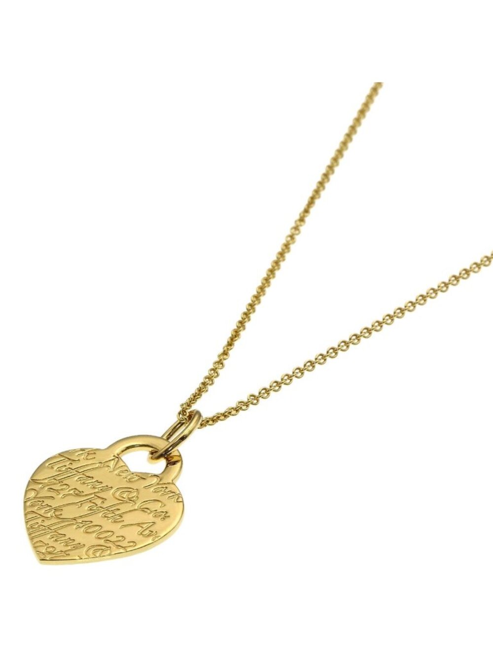 Tiffany & Co Notes Heart Necklace 18k Yellow Gold